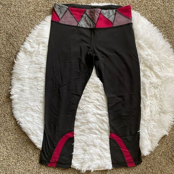 Lululemon Run Inspire Crop Leggings Womens Size 8 Black - Picture 1 of 10